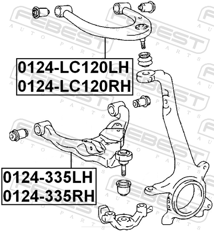 FEBEST 0124-335LH Left Lower Front Control Arm (Front Axle)