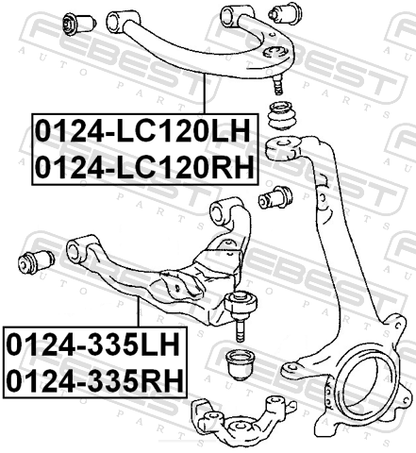 FEBEST 0124-335LH Left Lower Front Control Arm (Front Axle)
